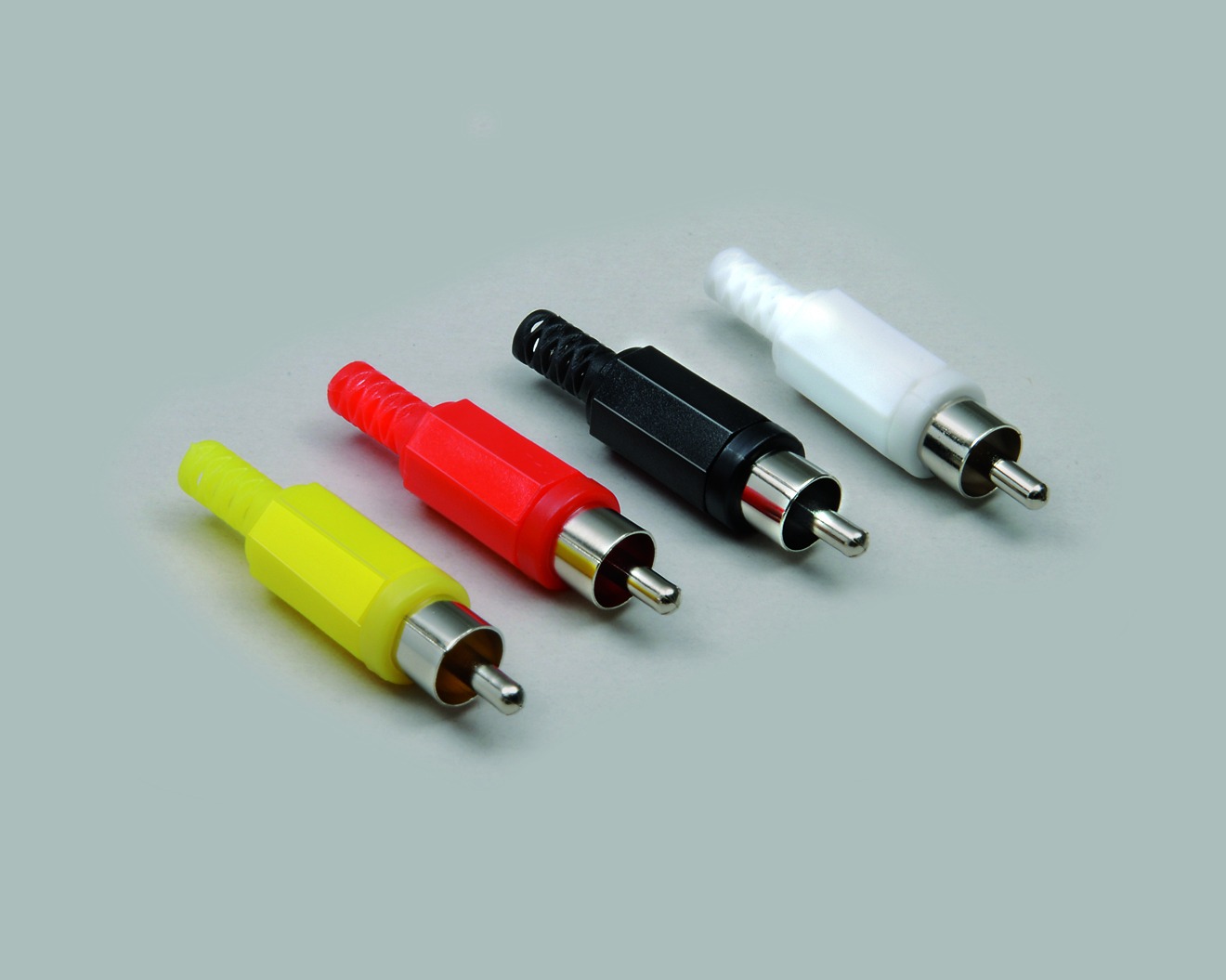 Cinchstecker-Set, Kunststoff, versch. Farbig, Kabel max. 4,8mm
