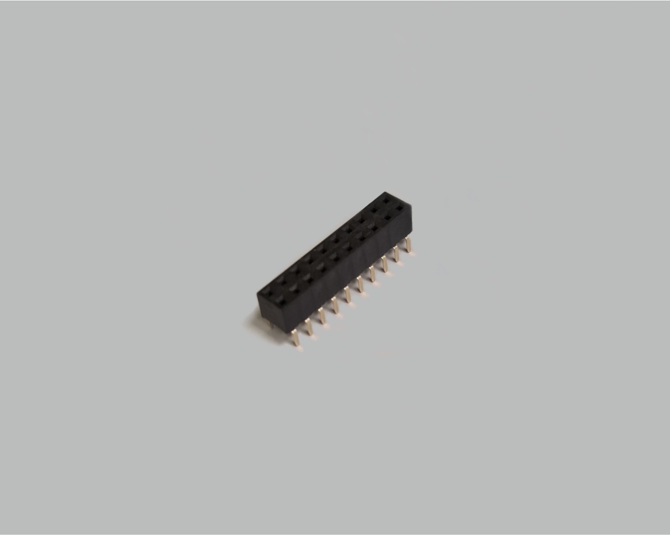 Buchsenleiste zweireihig mit Dual Entry 2x10-polig, gerade, vergoldet, Raster 2,54mm, Bauhöhe 5,0mm, nicht trennbar