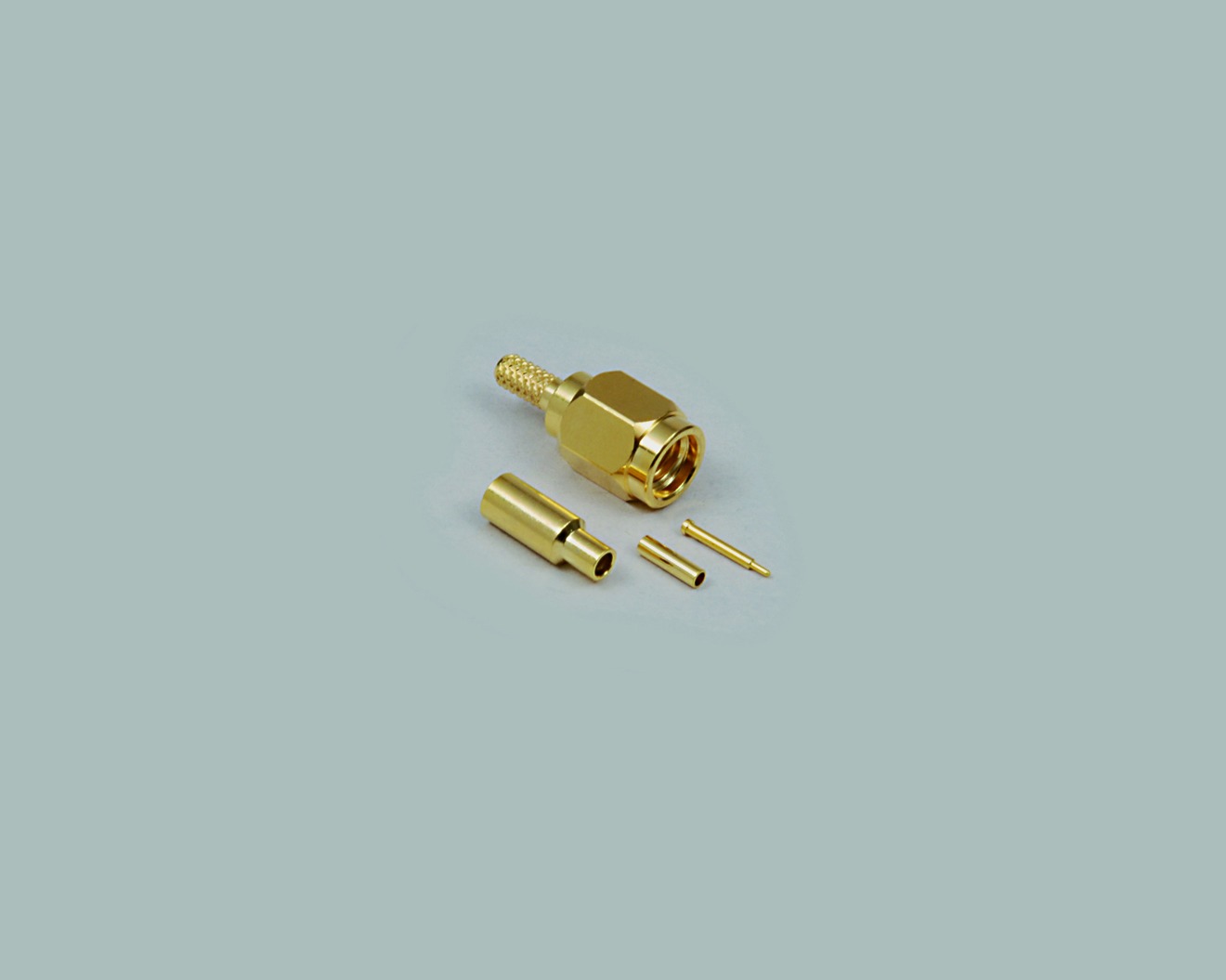 SSMA-Crimpstecker für RG 178/U, vergoldet