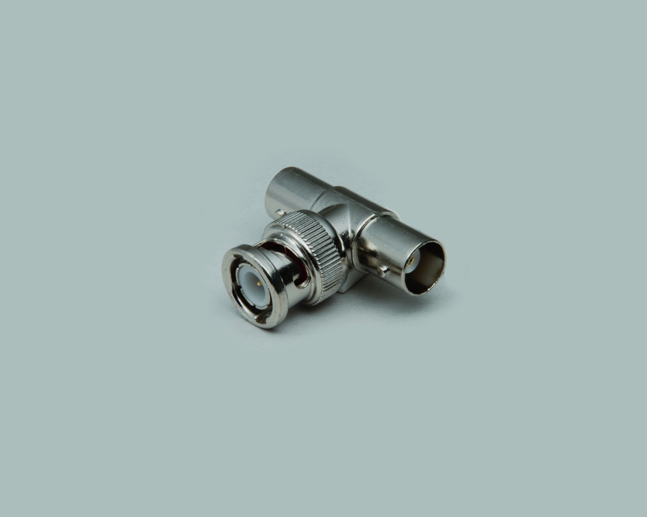 Adapter, BNC-T-Stück, 1 x BNC-Stecker, 2 x BNC-Kupplung  50 Ohm