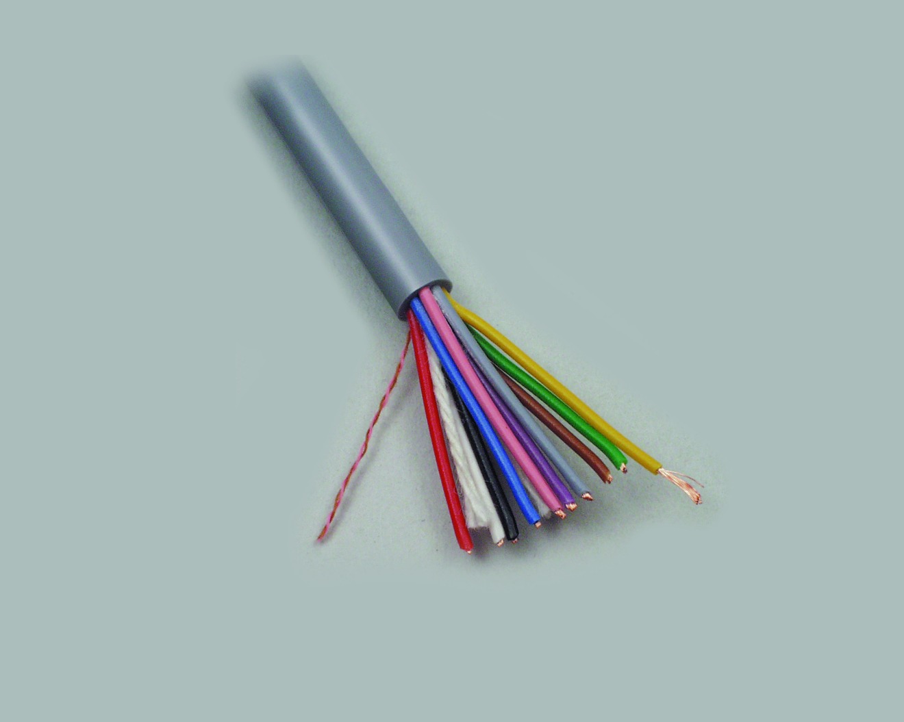 Steuerleitung LiYY 10 x 0,25mm² (10 x 14 x 0,15mm), ungeschirmt, Durchmesser 6,40mm, Farbe grau