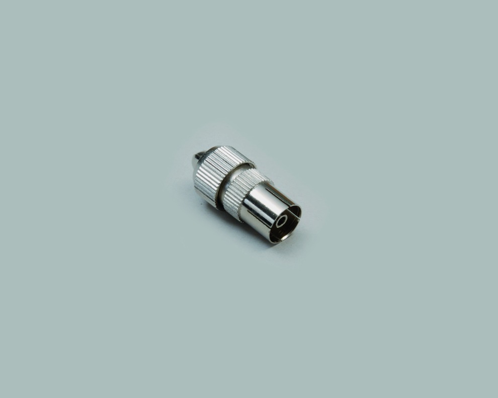 Koax-Kupplung, 75 Ohm, für BK-Anlagen Ø 9,5 mm/DIN 45325, schraubb., kompl. gesch., Schirmungsfaktor ≥ 75dB, 100 Stk.