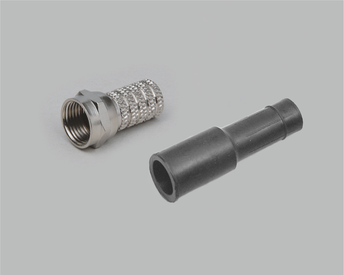 Set, F-Stecker 7,5mm + Gummitülle