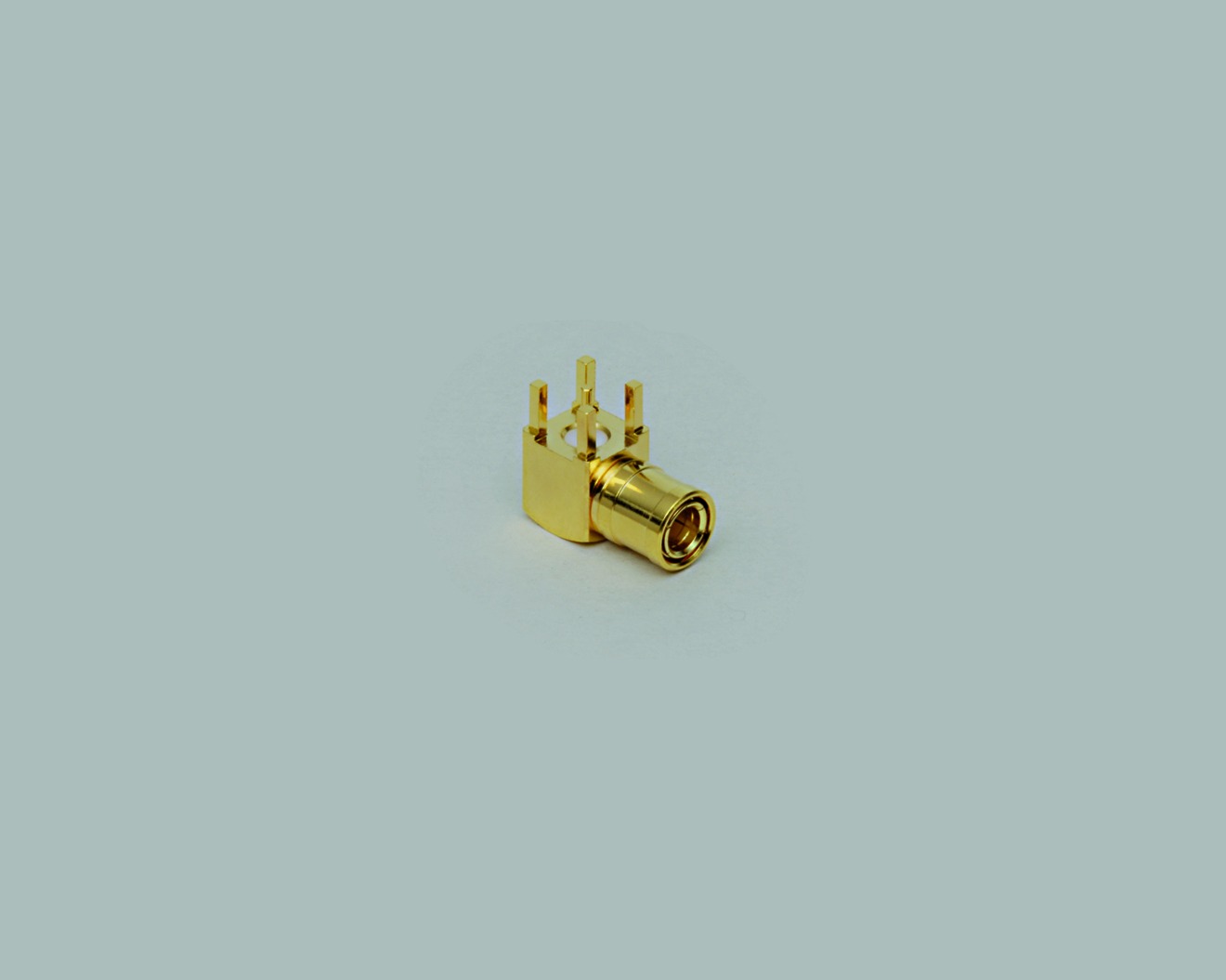SMB-Einbaustecker, Printausführung 90°, 50 Ohm