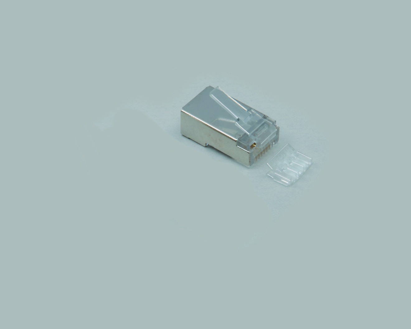 Modular-Stecker 8-polig 8P8C(RJ45), CAT 6a, mit Einführhilfe, für Rundkabel mit Draht-oder Litzenleiter, 50 Stk.