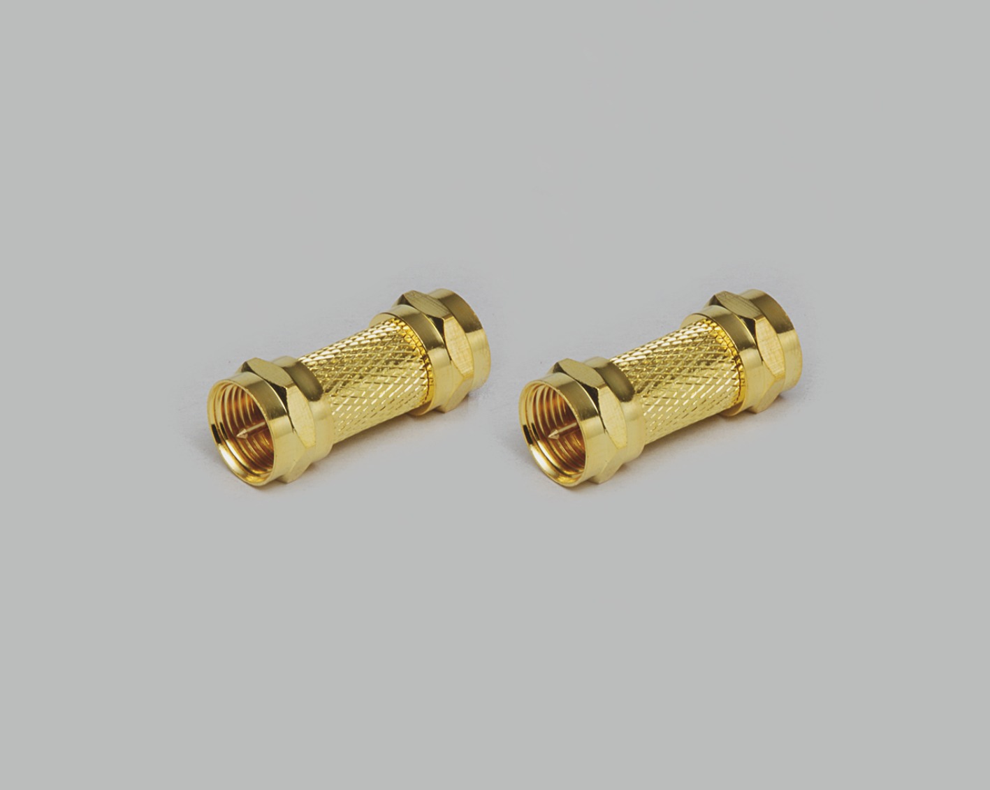 F-Adapter Set, 2x Adapter Stecker auf Stecker, vergoldet