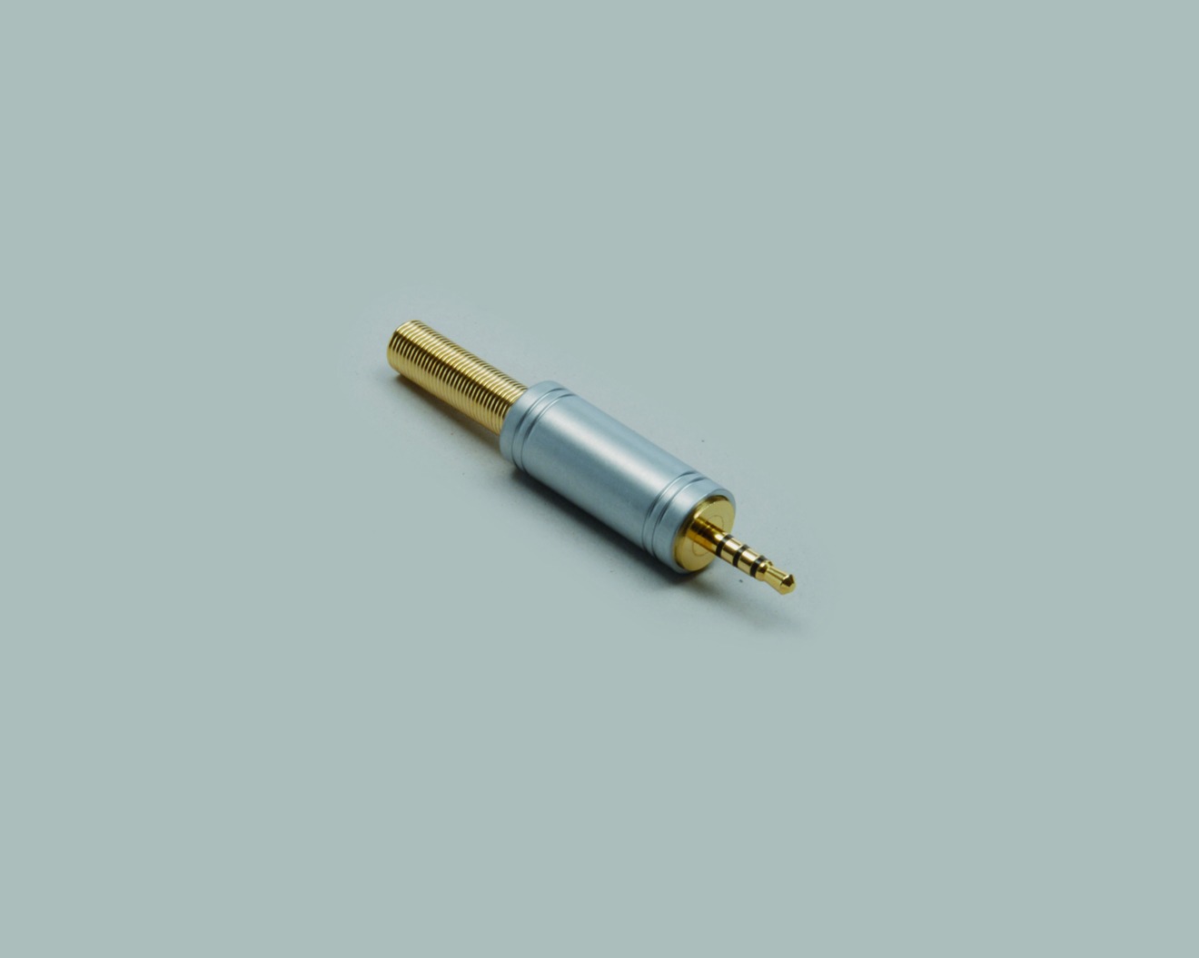 Klinkenstecker 2.50mm 4-polig, 24K vergoldet, Gehäuse Pearlchrome, mit Knickschutz