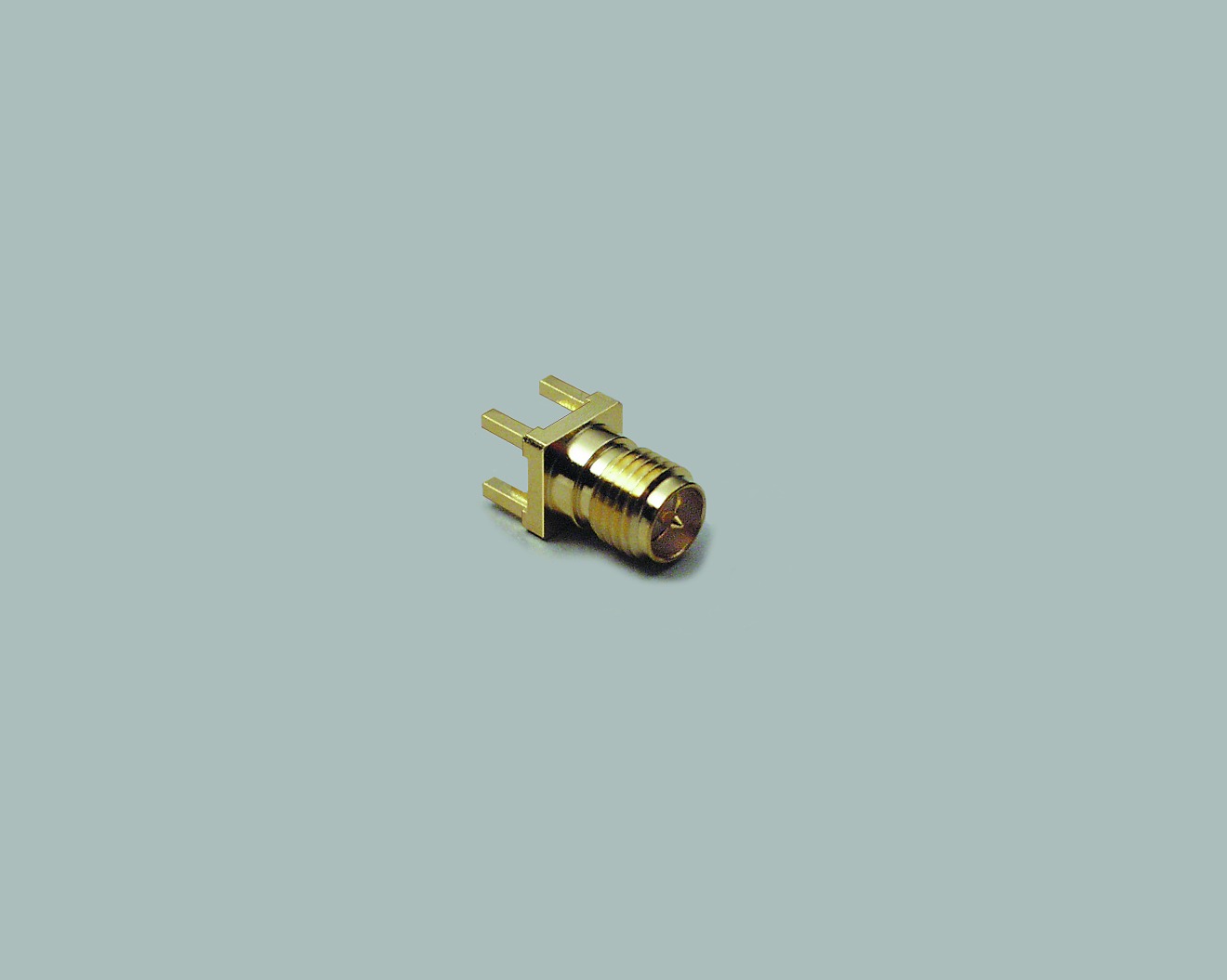 SMA-Reverse Einbaubuchse 50 Ohm, vergoldete Printausf. 180°, Teflon-Isolation